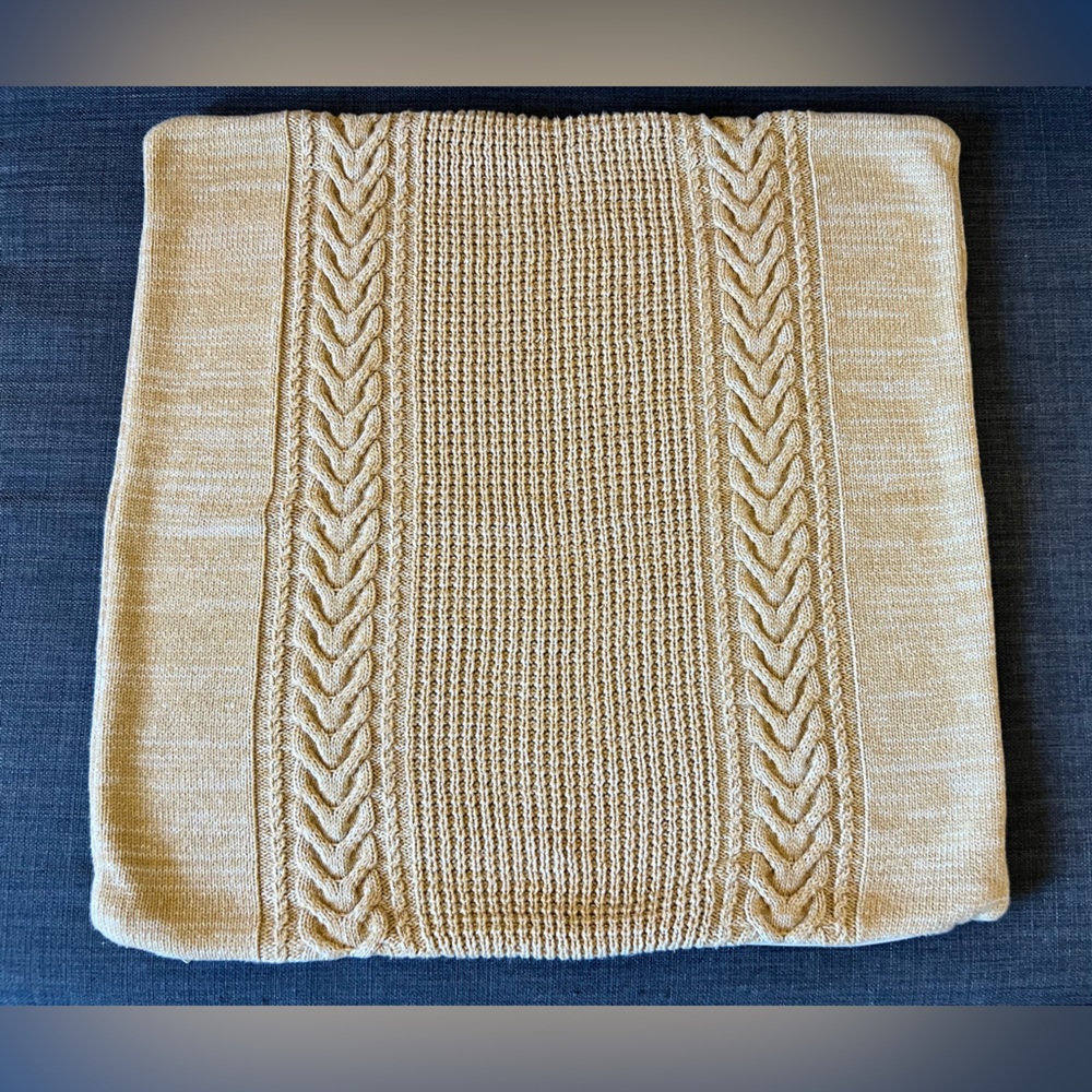 Gold Cable Knit Pillow Cover